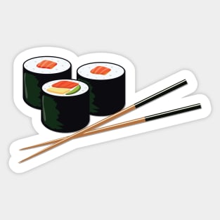 kawaii Sushi rolls with chopsticks , sushi lovers Sticker